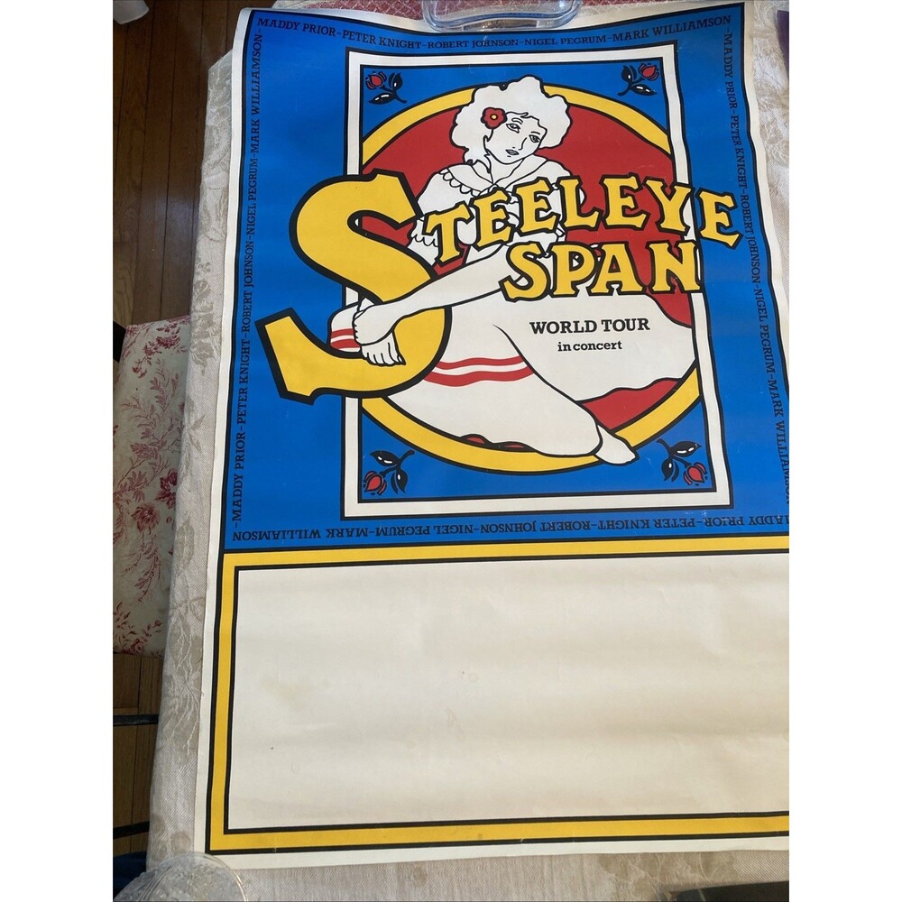STEELEYE SPAN Original Full Litho Color Poster World Tour Concert 1980s RARE